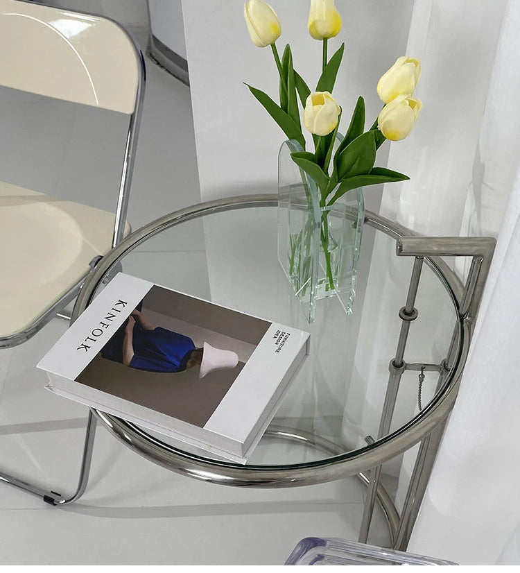 Table Basse Nordique en Verre Relevable
