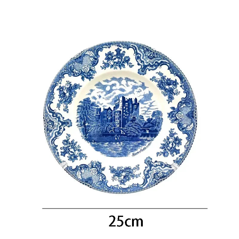 Assiette en Céramique Motif Château Bleu Palace