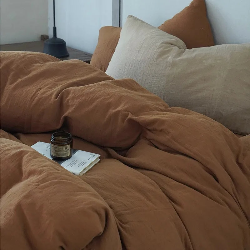 Parure de Lit en Gaze de Coton 3 Pièces