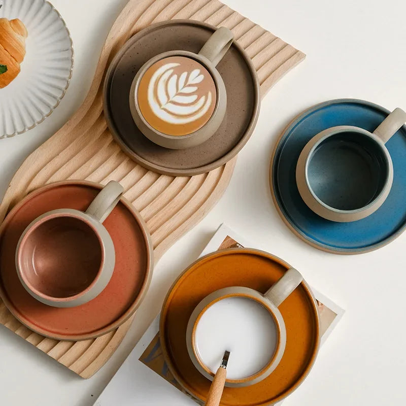 Ensemble Tasse Expresso et Soucoupe Céramique Style Japonais