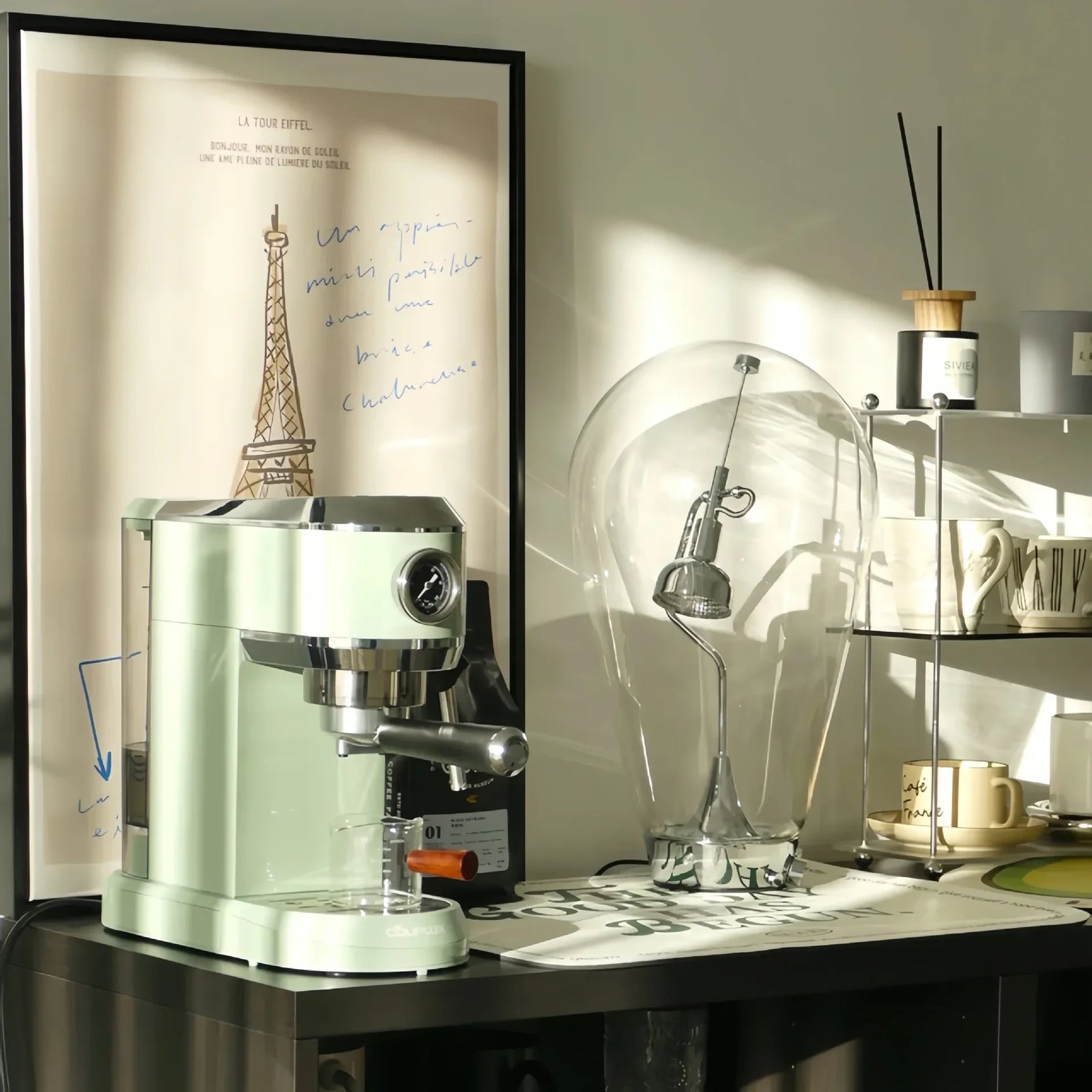 Lampe de Bureau Verre Italienne Vintage Rotative Dimmable