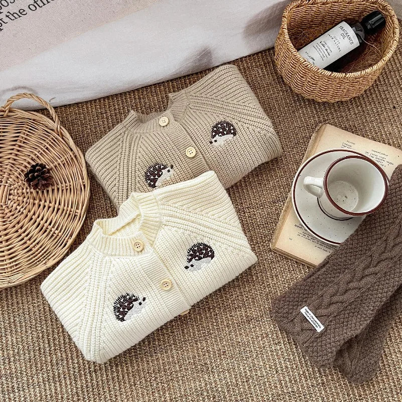 Barboteuse Bébé Tricotée Motif Hérisson
