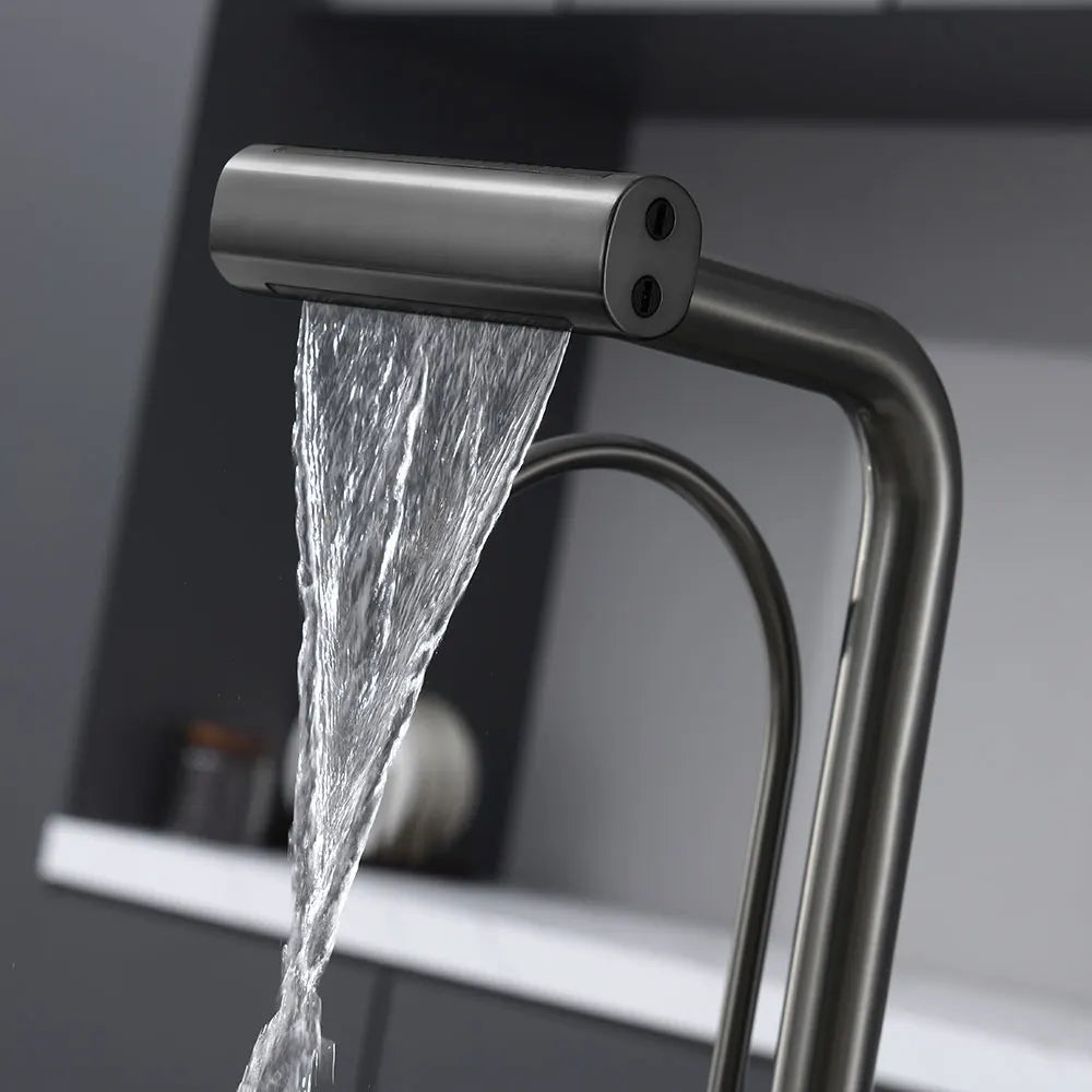 Robinet de Cuisine Cascade Multi-Fonctions Gris Brossé