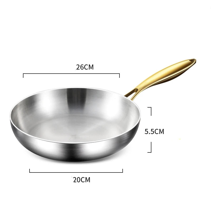 Poêle Wok Antiadhésive en Acier Inoxydable 316