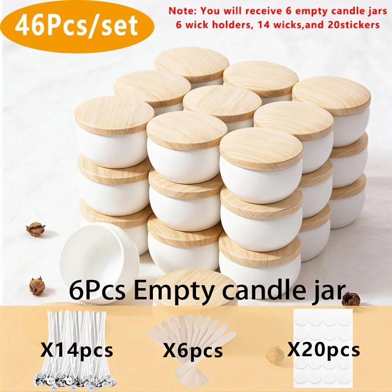 Lot de 6 Bocaux Vides pour Bougies DIY