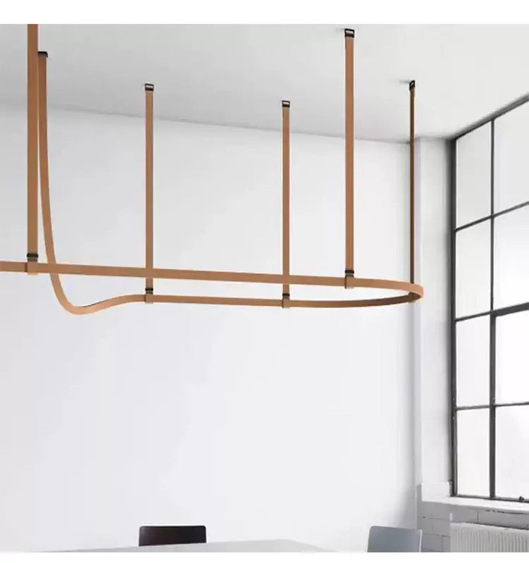 Lustre en Cuir Suspendu Style Moderne pour Cuisine