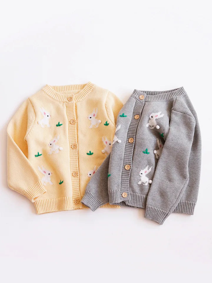 Cardigan Fille Brodé Motif Champignon