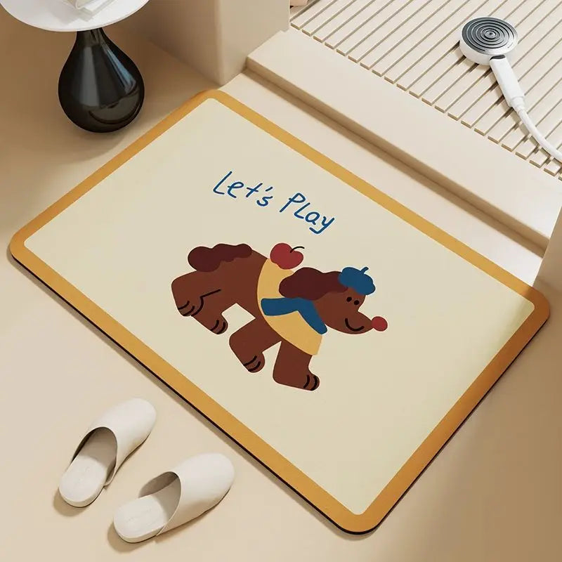 Dachshund Puppy Door Mat – Absorbent Non-Slip Floor Mat