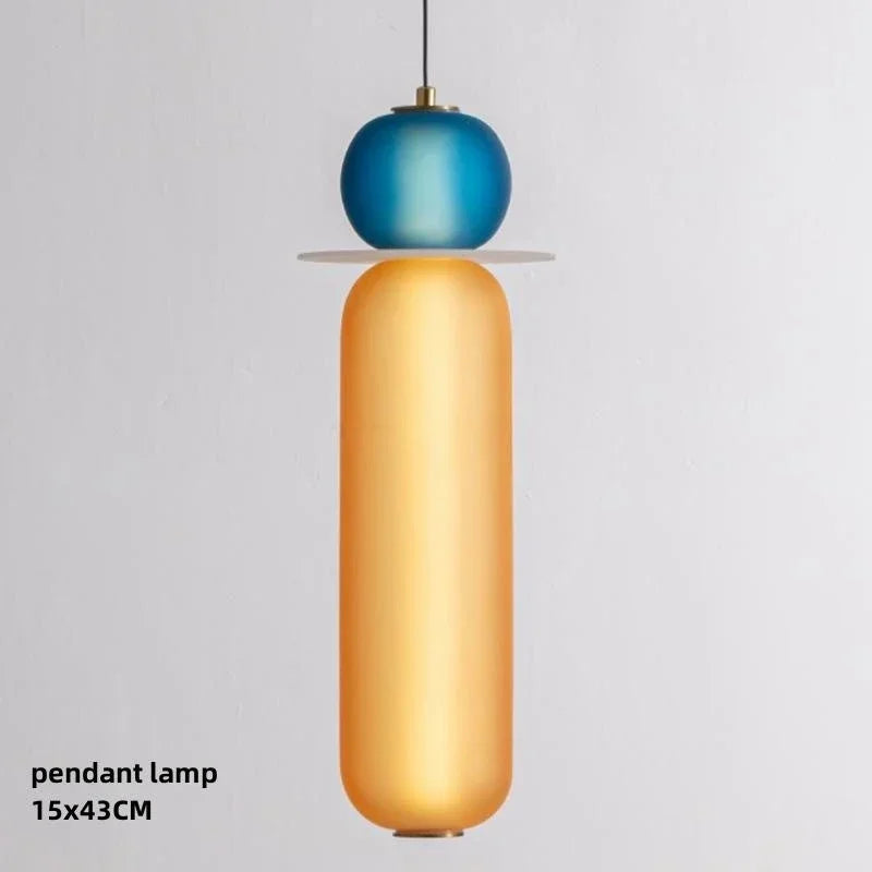 Suspension Design en Verre Coloré Vitrail