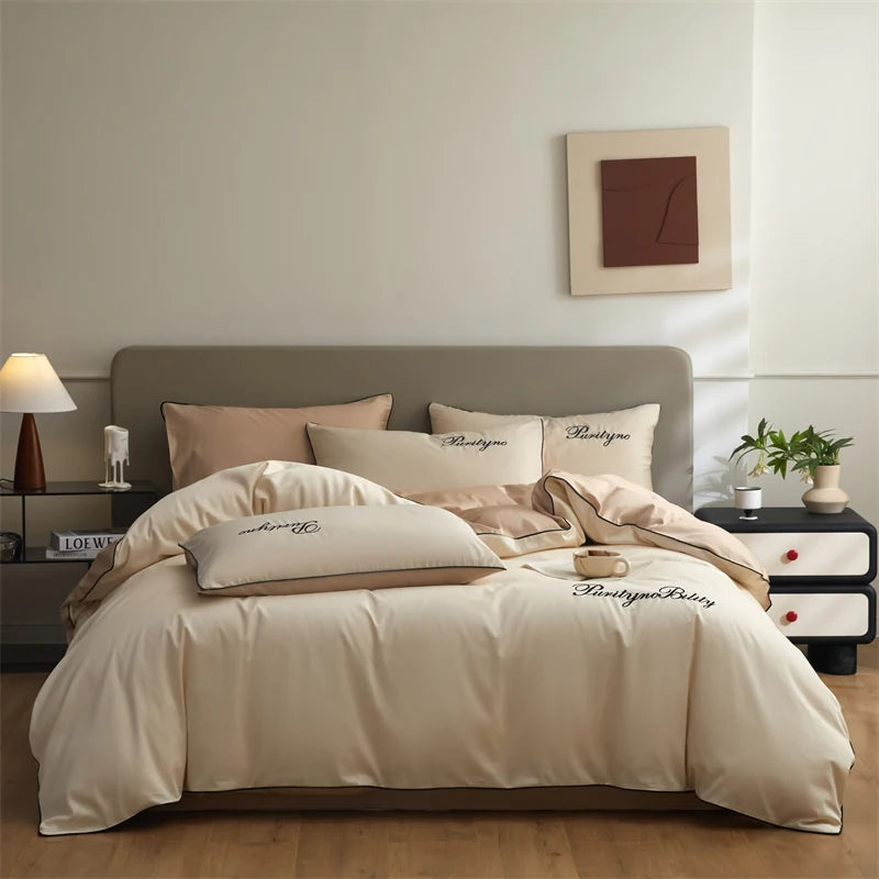 Set Housse de Couette Coton Égyptien avec Taies