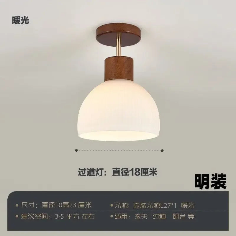 Lustre Bois Naturel Style Japonais Nordique Créatif