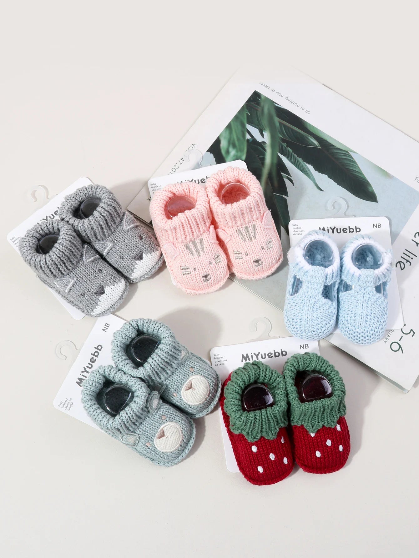 Chaussons Bébé Tricotés Motif Cartoon 0-3 Mois