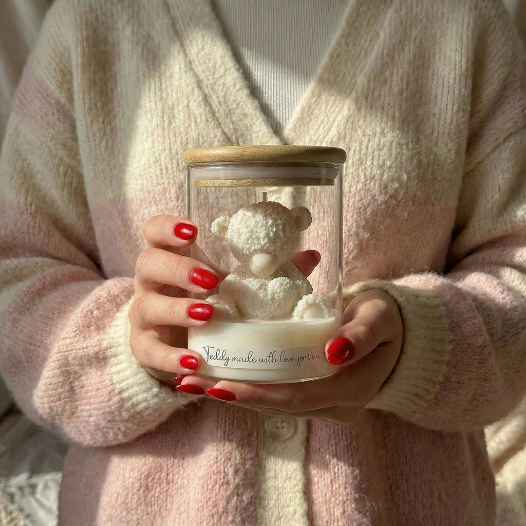 Bougie Parfumée Forme Ourson en Bocal