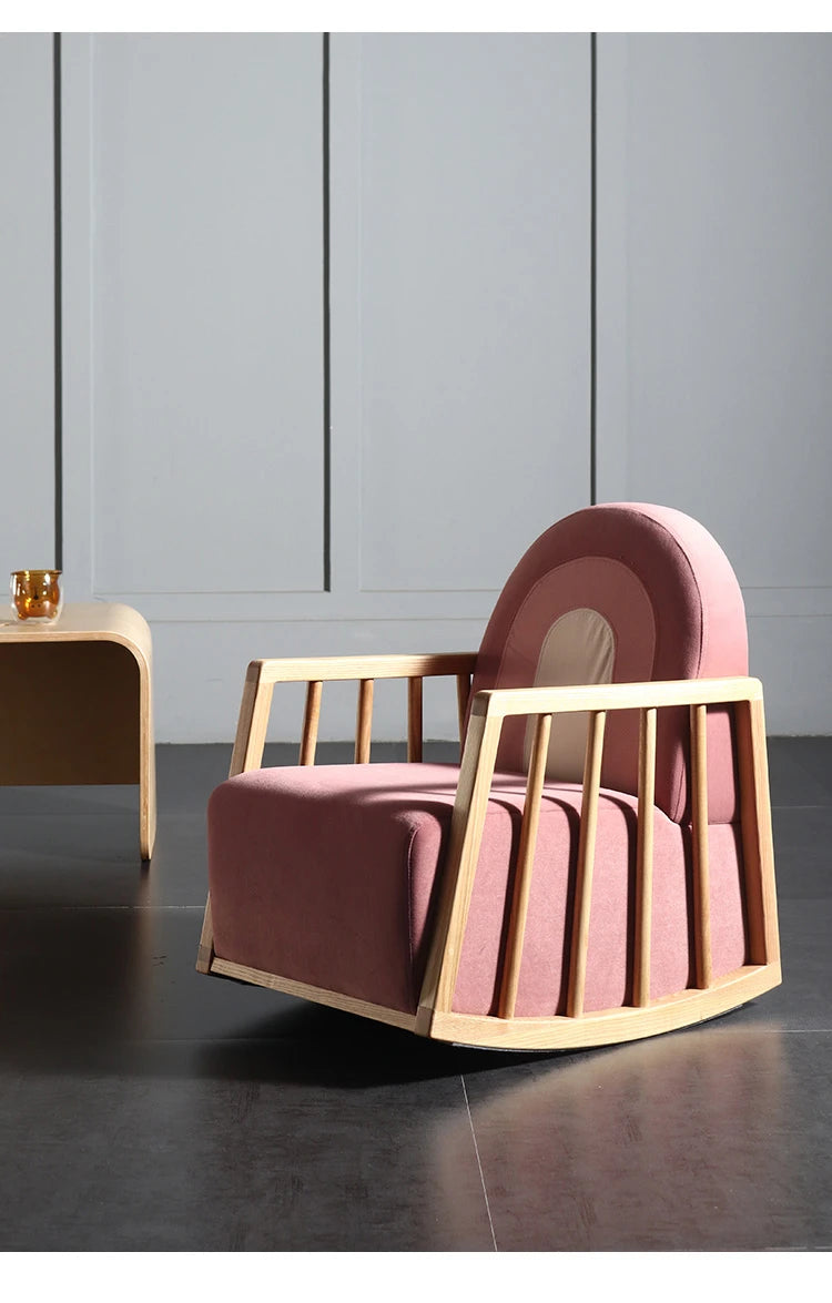 Chaise à Bascule Enfant en Bois Massif Nordique