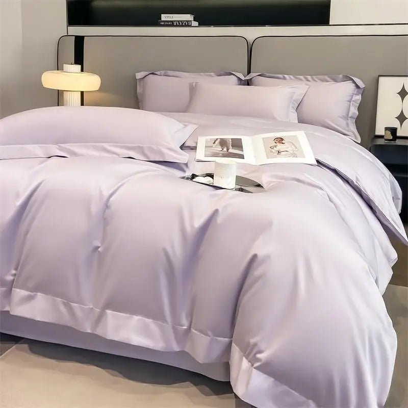 Parure de Lit Coton Égyptien 1000TC Ultra Douce 4 Pièces