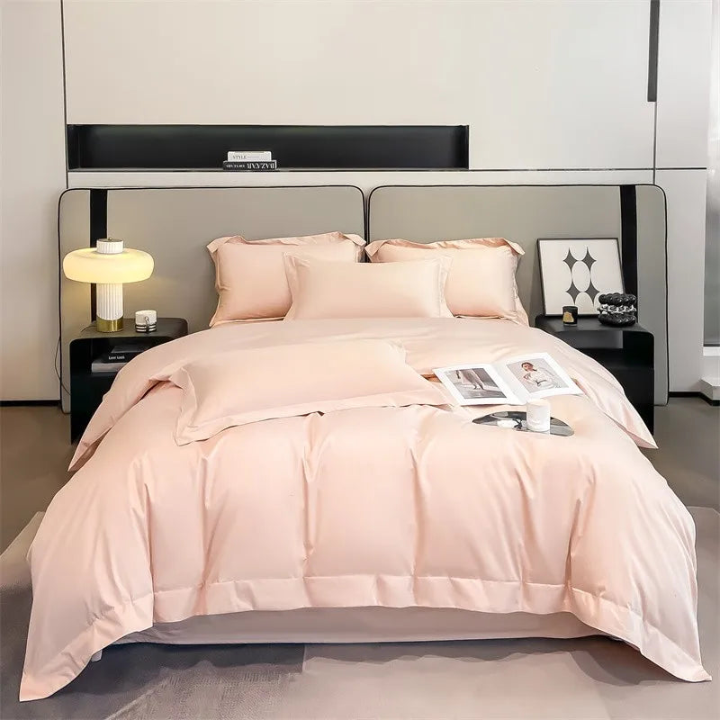 Parure de Lit Coton Égyptien 1000TC Ultra Douce 4 Pièces