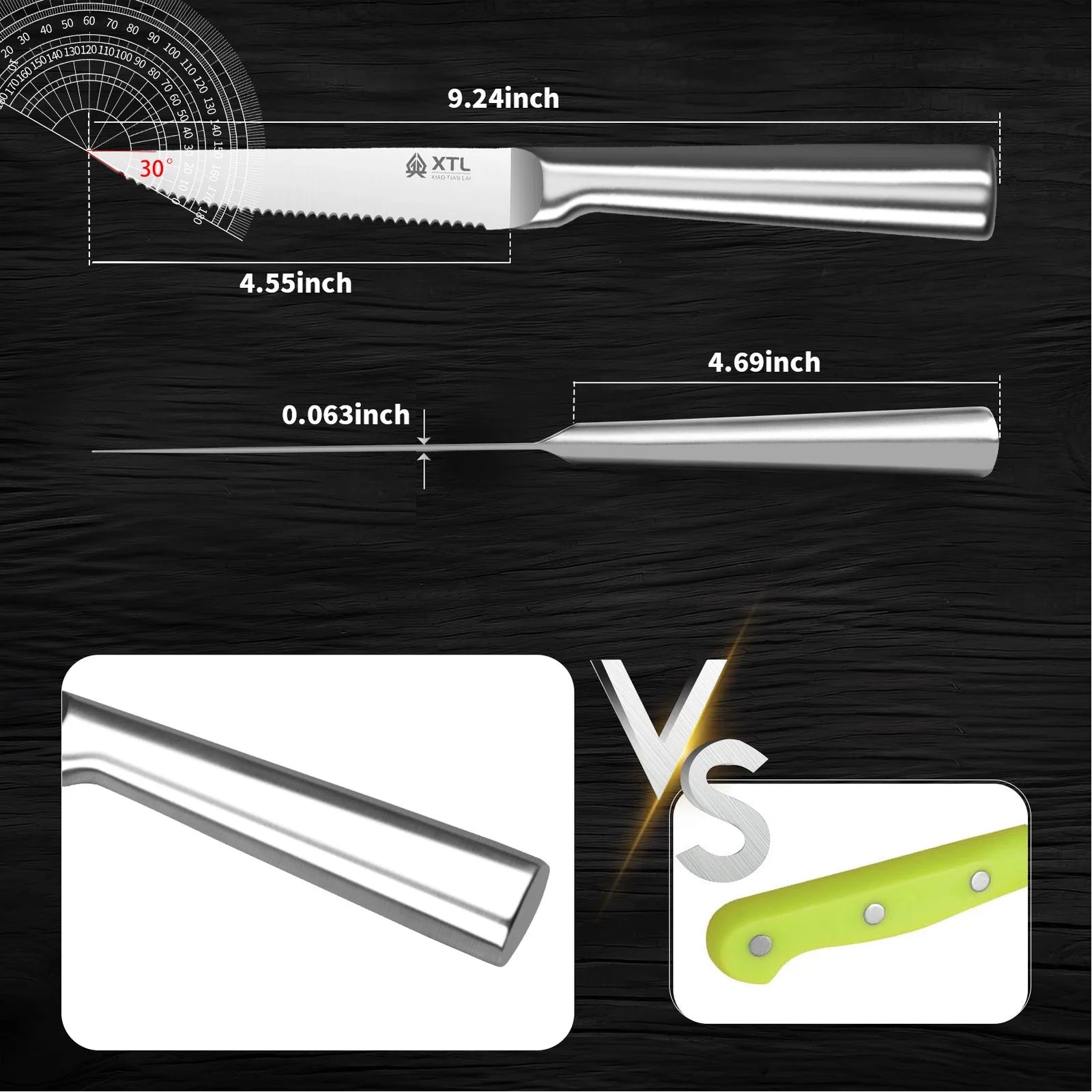 Ensemble Couverts à Steak Inox Dentelés Couteau Fourchette Cuillère
