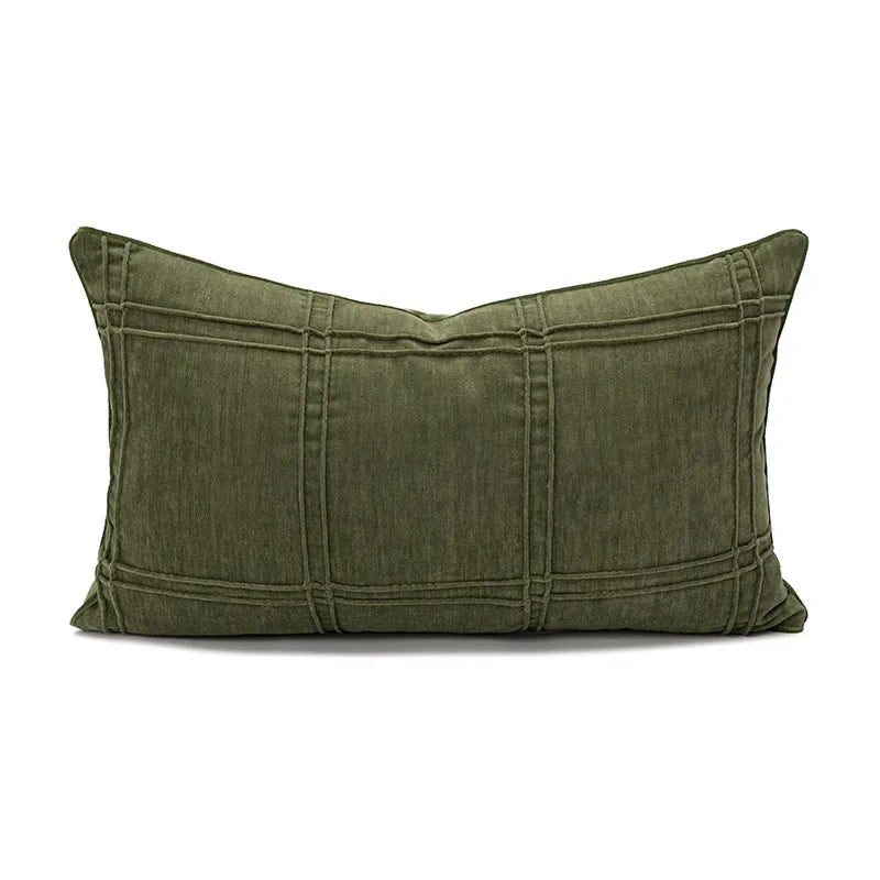 Housse de Coussin Ronde Vert Sauge - Style Minimaliste