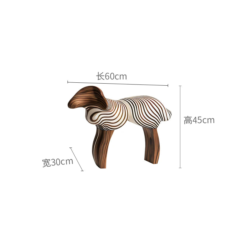 Tabouret Enfant en Bois Massif - Forme Agneau Artistique