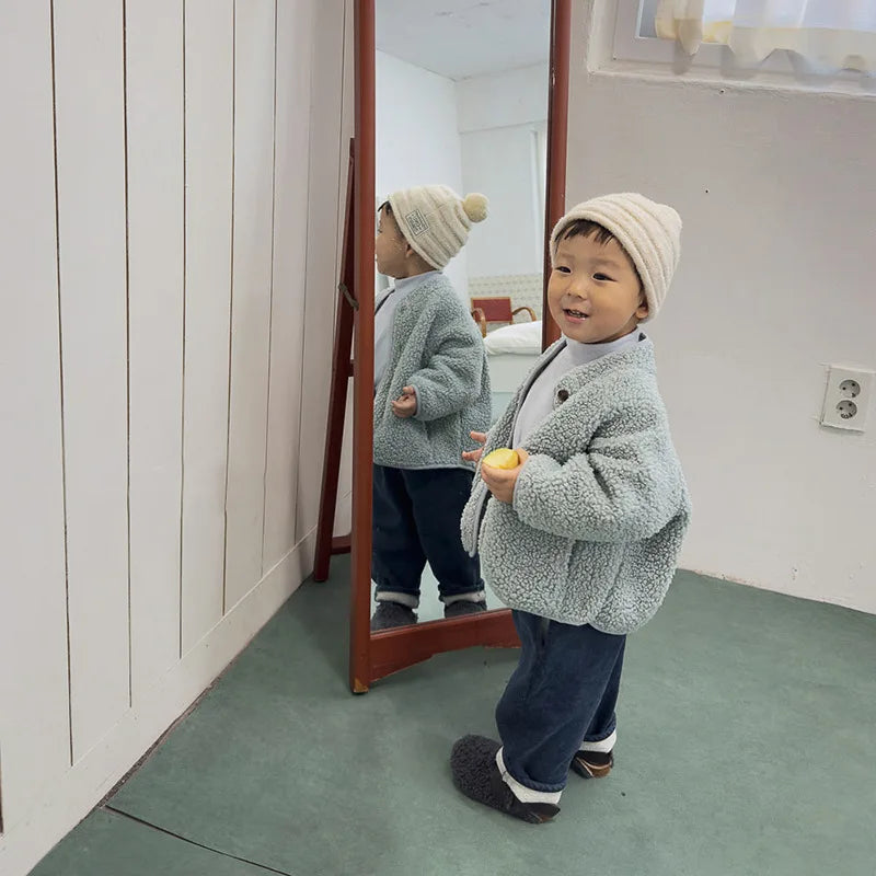 Manteau Enfant Matelassé Uni Style Coréen