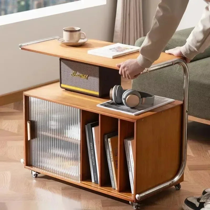 Table de Chevet Nordique avec Rangement Amovible