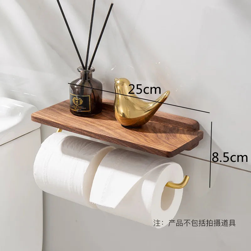 Porte-Essuie-Tout Mural en Bois et Acier Inoxydable