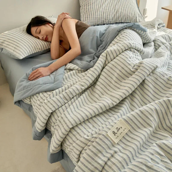 Couette d'Été Jacquard Coton Haut de Gamme Légère
