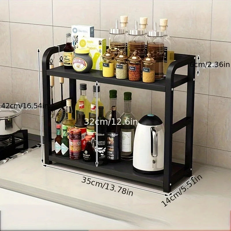 Étagère de Comptoir Métallique 2 Niveaux Gain de Place