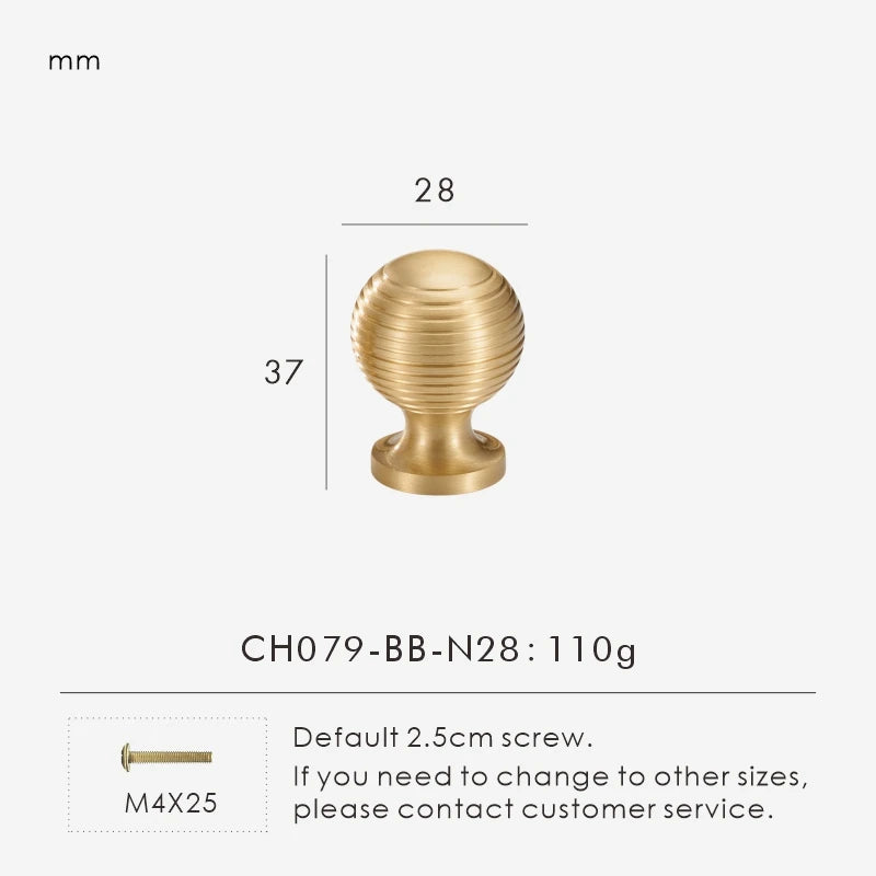 French Brass Knob – T-Bar Wardrobe Handle