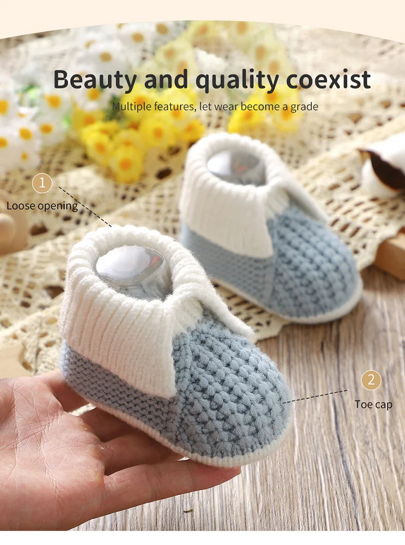 Bottines Bébé Tricotées Patchwork