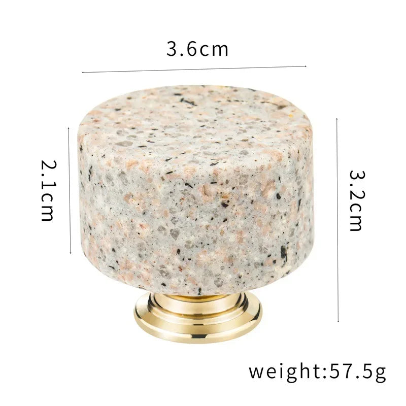 Poignée de Meuble Cylindrique Marbre Artificiel Luxe Léger