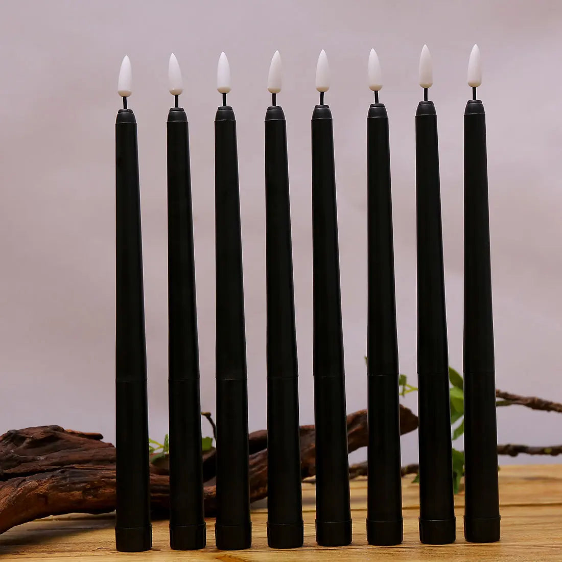 Bougies LED sans Flamme Noires - Lot Décoratif