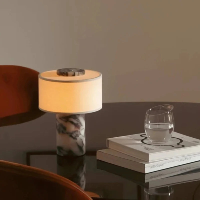 Lampe de Table LED Rechargeable Effet Marbre Vintage Japonais