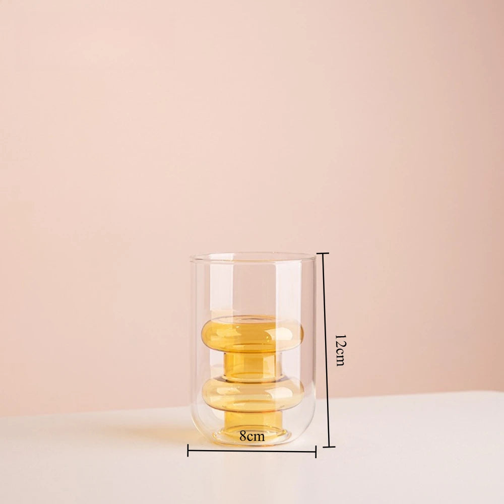 Vase en Verre Coloré Double Paroi - Culture Hydroponique