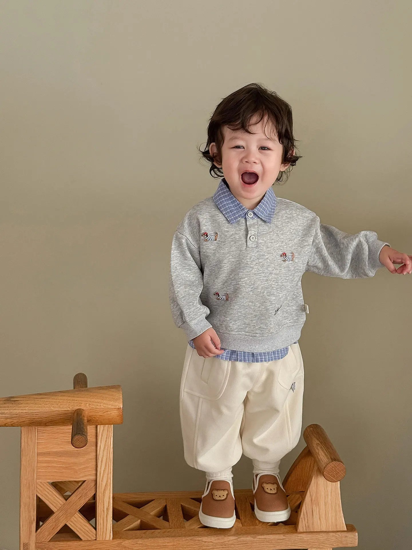 Pull Enfant Motif Cartoon Bicolore