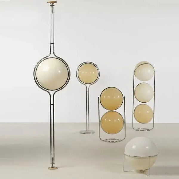 Lampadaire Boule Acrylique Chromé - Design Art Déco