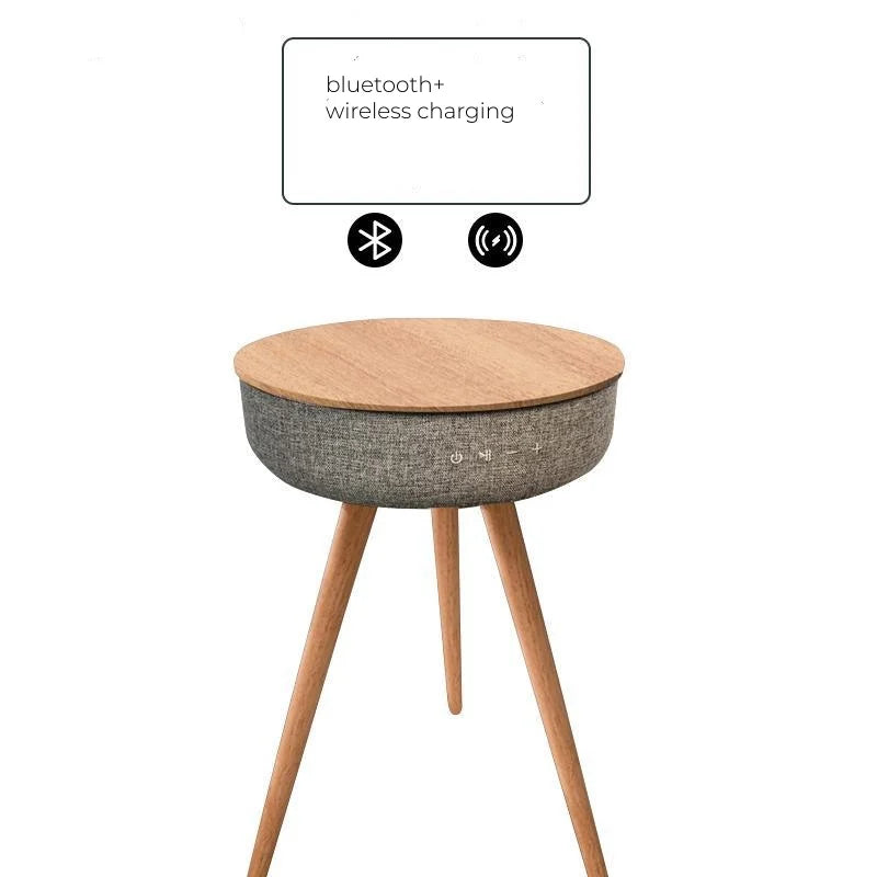 Table Basse Connectée - Chargeur Sans Fil et Enceinte Bluetooth