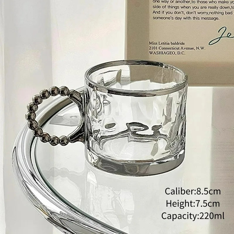 Beaded Glass Mug – Iced Coffee Cup
