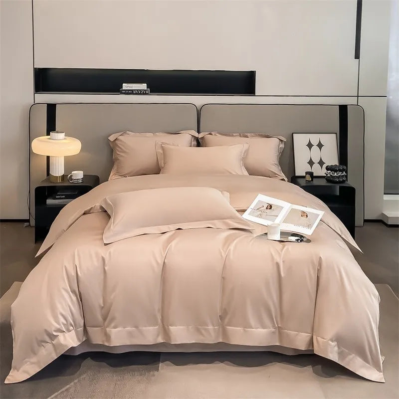Parure de Lit Coton Égyptien 1000TC Ultra Douce 4 Pièces