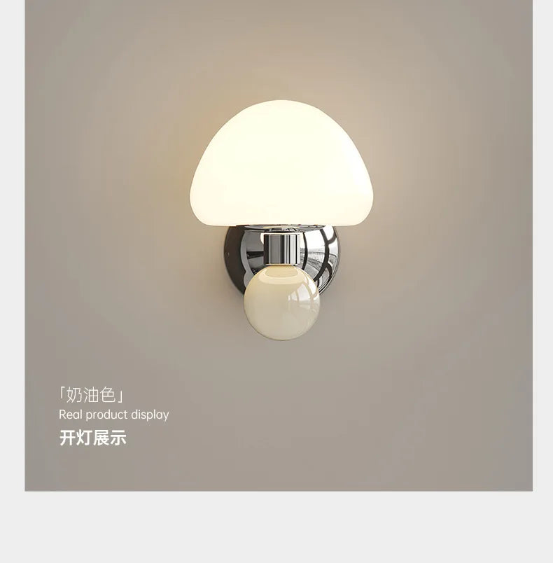 Applique Murale LED Champignon Crème à Tirette Enfant