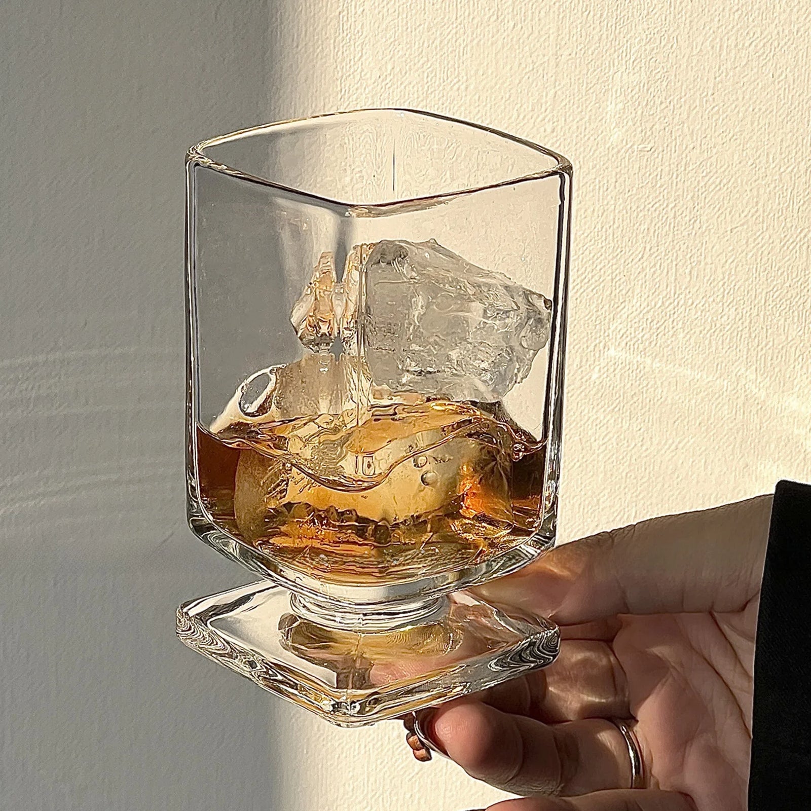 Verre Design Coin Transparent Style Minimaliste