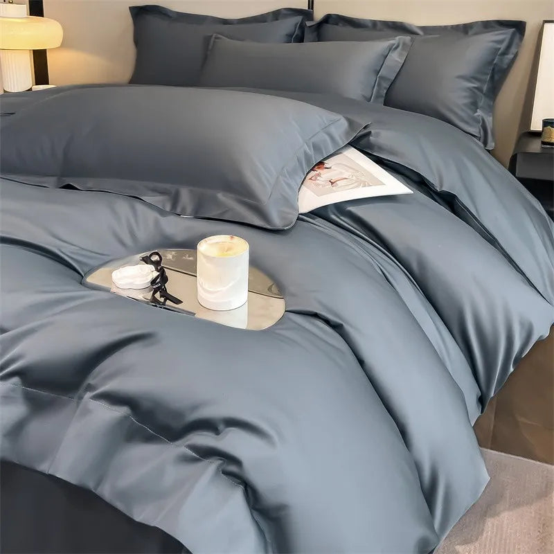 Parure de Lit Coton Égyptien 1000TC Ultra Douce 4 Pièces
