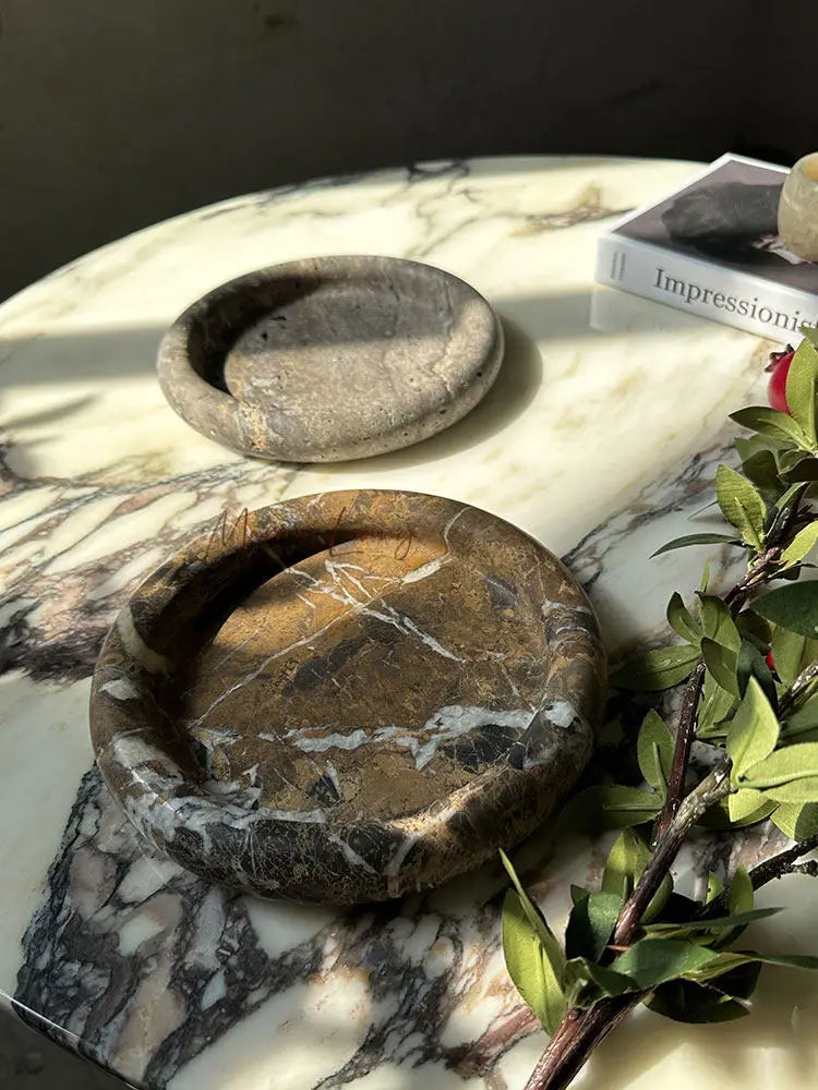 Vide-Poche en Marbre Naturel Calacatta - Design Sculptural