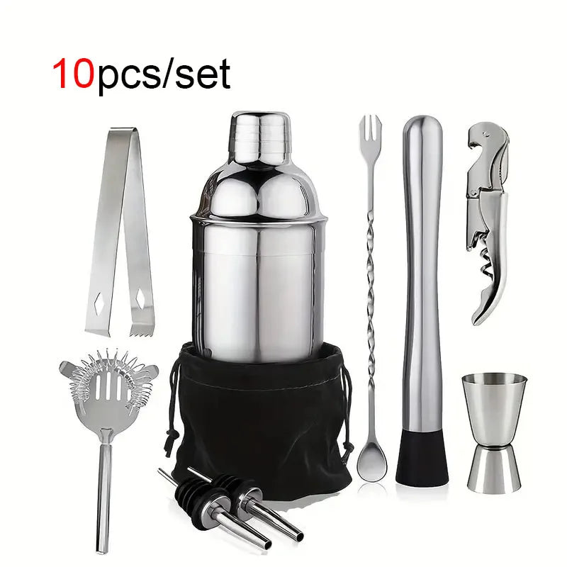 Ensemble Shaker à Cocktail Inox Kit Barman Complet