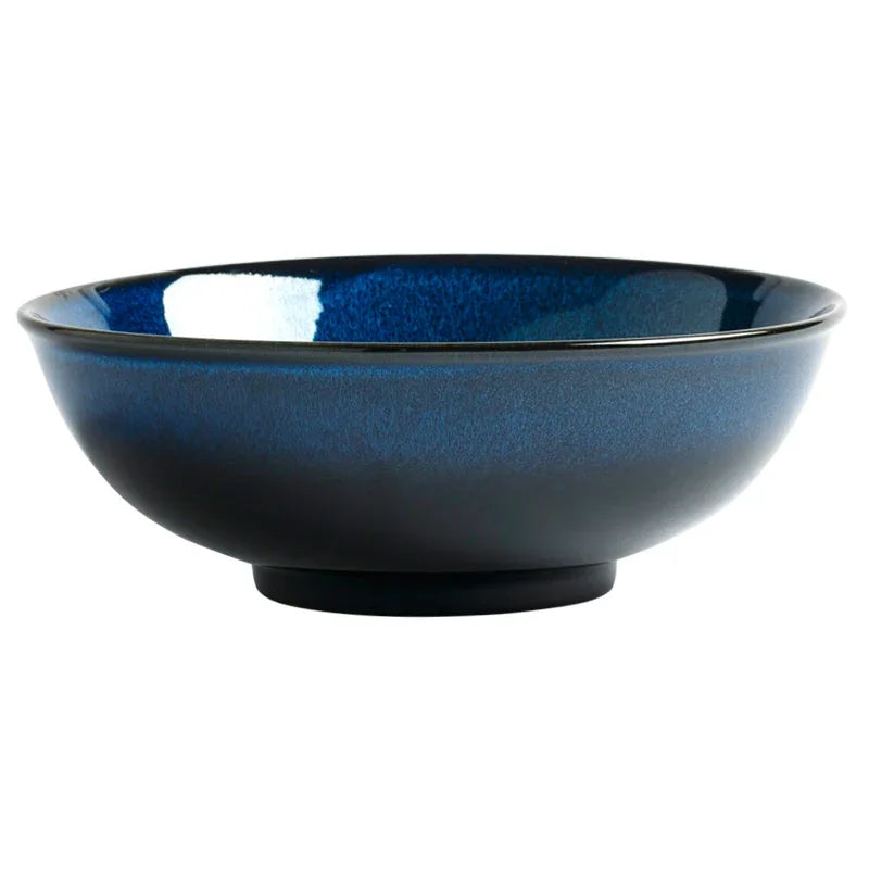 Service de Vaisselle Céramique Bleu Effet Flammé Style Japonais