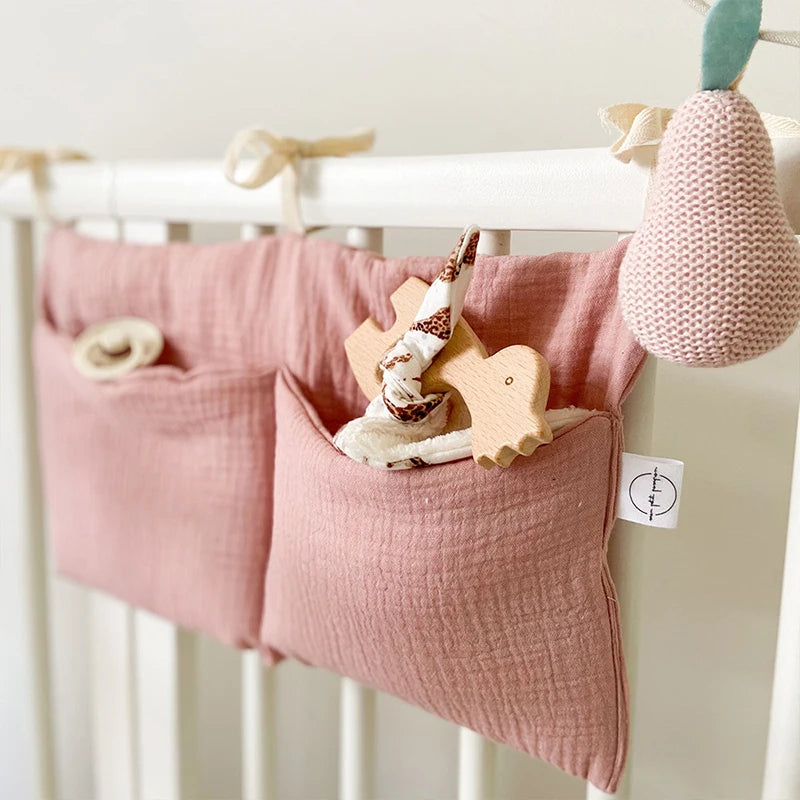 Organisateur de Lit Bébé à Poches en Coton