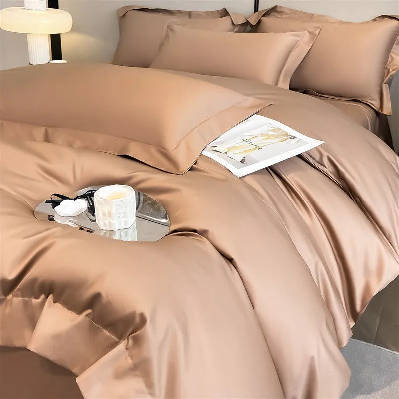 Parure de Lit Coton Égyptien 1000TC Ultra Douce 4 Pièces