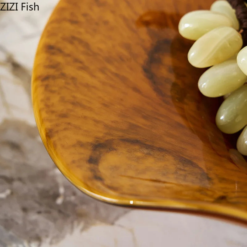 Coupe à Fruits en Verre Ambré
