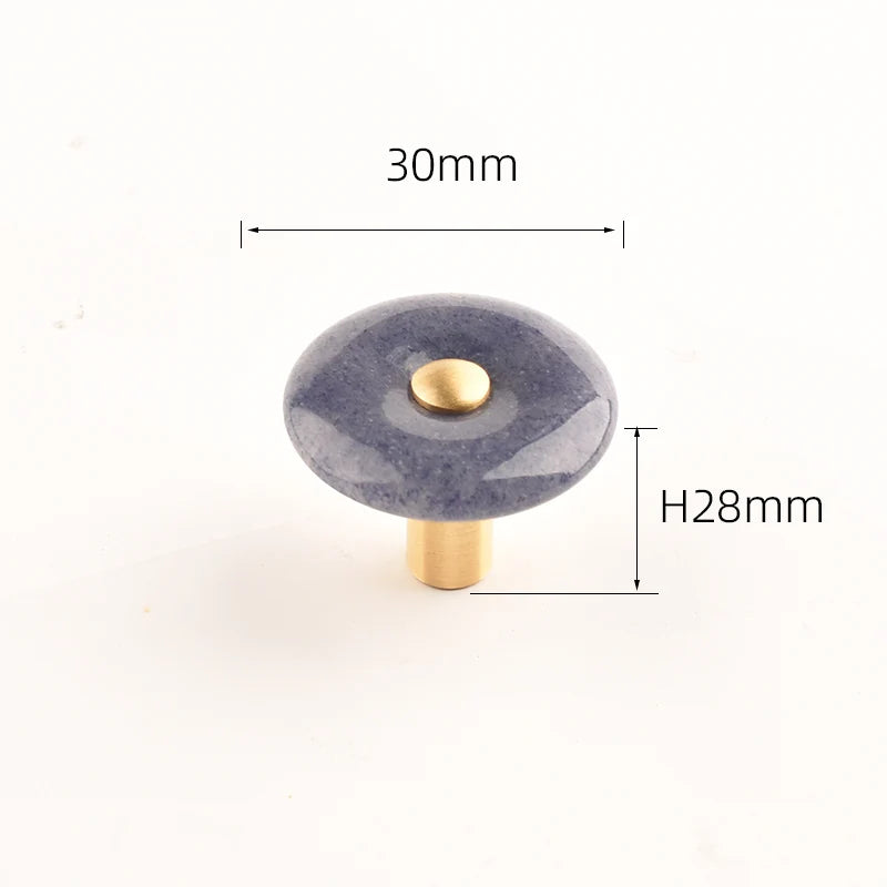 Agate Stone Knob – Crystal & Brass Cabinet Pull