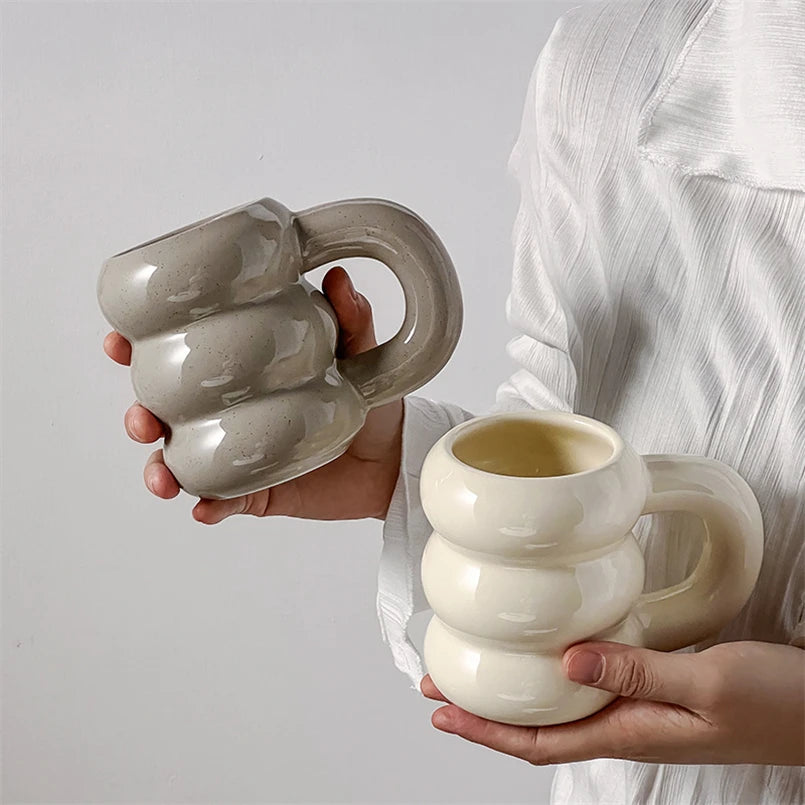 Tasse Beignet Mignonne en Céramique Style Nordique